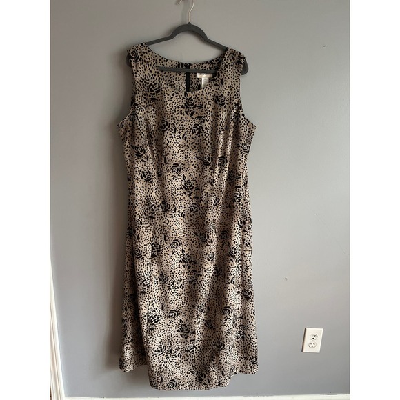 Vintage Plus Size Cheetah Print Dress - Picture 1 of 3